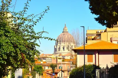 a view of a city with a dome in the background at A casa di Cicca in Rome