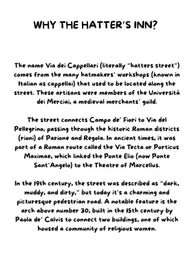 a letter to the harriers inn text at The Hatters Inn in Rome