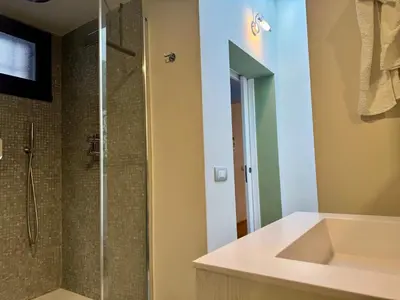 a bathroom with a shower and a sink at Caracalla Loft in Rome