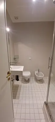 a bathroom with a toilet and a sink at Casa Romantica in Rome