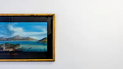 a framed picture of a painting of a beach at Casa Maria Teresa by Rentbeat in Rome