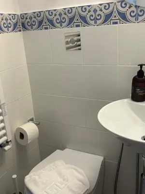 a bathroom with a white toilet and a sink at Spagna Suite Dream by Ghor in Rome