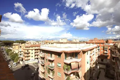a view of a city from a building at Manuela Holiday House in Rome