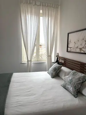 a bedroom with a large bed with a window at Ad Maiora Domus in Rome