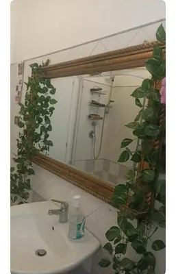a bathroom mirror with a sink and a shower at Casa Serenissima Holiday Home Roma Barbara Bonanno in Rome