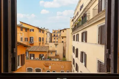 a view from a window of a city at Elegant Prefetti Home in Rome