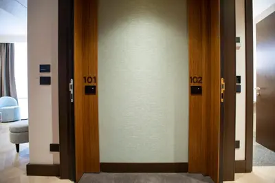a room with a door with the number on it at Circle6 Rome in Rome