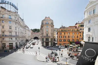 a view of a street in a city with buildings at Circle6 Rome in Rome