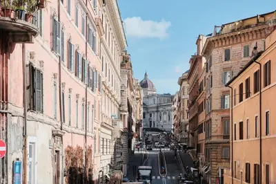 a view of a city street with buildings at Casa Chicca Monti - Idromassaggio 900 m Colosseo in Rome
