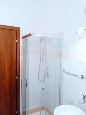 a bathroom with a shower and a sink at Domus Remo Room #2 in Rome