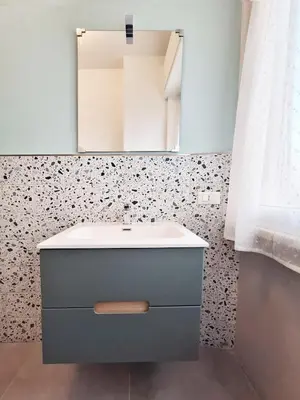 a bathroom with a sink and a mirror at Casa Laila in Rome
