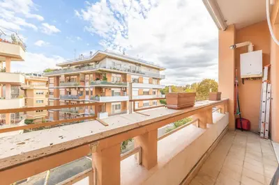 a view from the balcony of a building at Elegant house in Monteverde in Rome