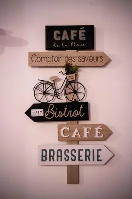 a sign for a cafe with a bike on it at Welcoming Vatican Garden Home - with Hot Hub in Rome