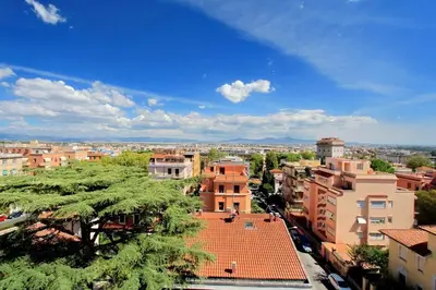 an overhead view of a city with buildings at Monteverde Nuovo Penthouse in Rome