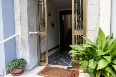 an entrance to a house with a door with plants at Centrale Attico vista Magnifica sul Vaticano in Rome