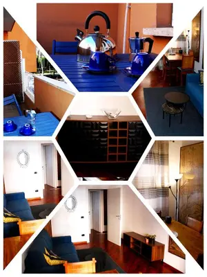 a collage of photos of a kitchen and a living room at Holiday Rome Apartment in Rome