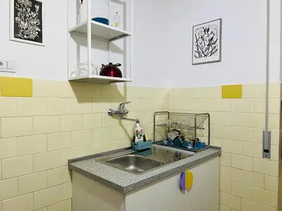 a kitchen with a sink and a counter top at La Porta del Perugino - near the Vatican in Rome