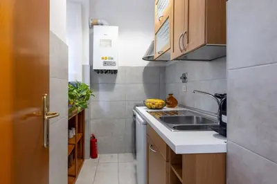 a small kitchen with a sink and a counter at Botanico 24 Apt - Homkeey Apartments in Rome