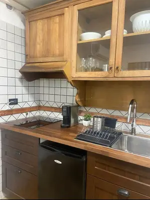 a kitchen with a sink and a stove at Cozy Colosseo in Rome