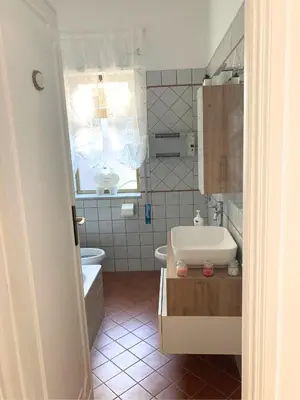 a bathroom with a sink and a toilet at Terracito! in Rome
