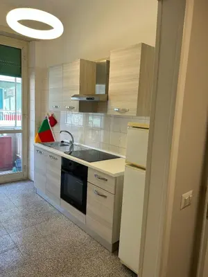 a kitchen with a sink and a stove top oven at GiusPa casa in Rome
