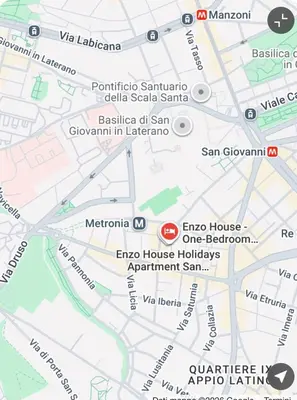 a map of the city of geneva with the red circle at Enzo House in Rome
