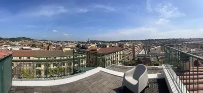 a view of a skateboard ramp on a roof at La Dolce Vista in Rome