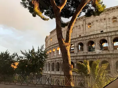 a tree in front of a large building at Luxury Suite Monti Quirinale in Rome