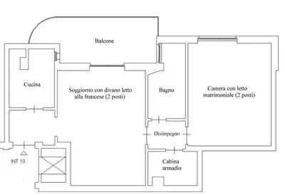 a schematic diagram of the experimental facility at Interno 10 in Rome