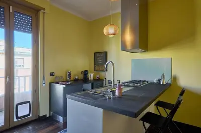 a kitchen with a sink and a counter top at Casa Tembien in Rome in Rome