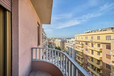 a balcony with a view of a city at Casa Tembien in Rome in Rome