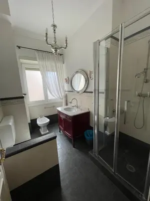a bathroom with a sink and a shower and a toilet at Vatican Vibes - 5 minutes from the Pope in Rome