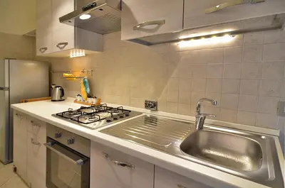 a kitchen with a sink and a stove at The Sunny House of Rome in Rome