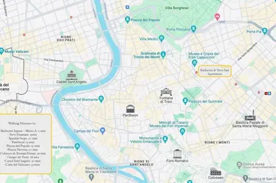a map of the city of philadelphia with attractions at Trevi Suite Apartment - Barberini in Rome