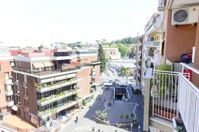 an overhead view of a city street with buildings at Rome Inn Vatican View Rooms in Rome