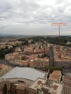 an aerial view of a city with a building at Next Stop St Peter - Apartment in Rome
