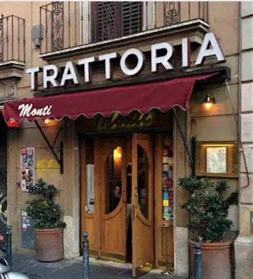 a restaurant with a red awning on a building at Residenza a Monti in Rome