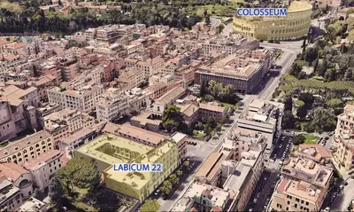 an aerial view of a city with buildings at Labicum XXII - Modern Luxury Studio near the Colosseum in Rome
