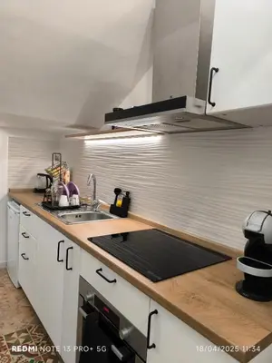 a kitchen with a sink and a counter top at Maison Vittoria in Rome