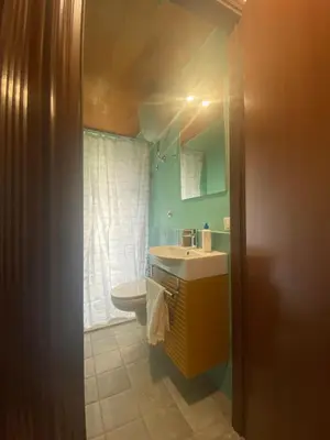 a bathroom with a sink and a toilet at Villetta Garbata in Rome