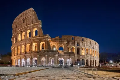 a night view of the colosseum building at Aurelian Crown Central Rome in Rome