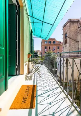 a view from the balcony of a building at Borgo Felix - Authentic Roman Living in Quadraro in Rome
