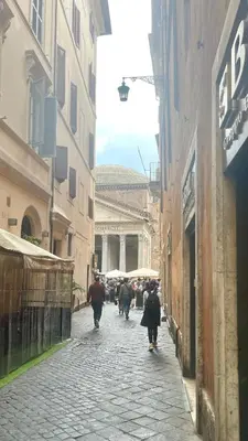 a group of people walking down a street at Pantheon Luxury Noble Apartment in Rome