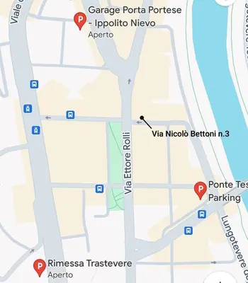 a map showing the location of the temple of versailles at Porta Portese Trastevere Bright New Apartment in Rome