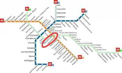 a map of the metro exodus at Comfy and Elegant Apartment in Rome
