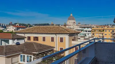 a view of the city from a balcony at Vatican Park Residence in Rome