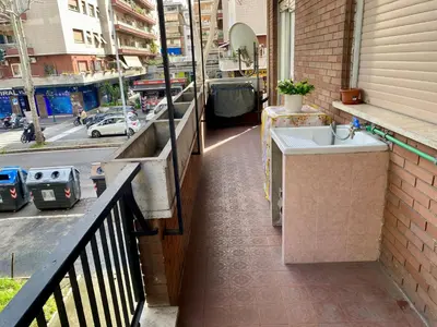 a balcony with a sink and a street at Mary's Apartment - House for 4 people - Close to the Vatican in Rome