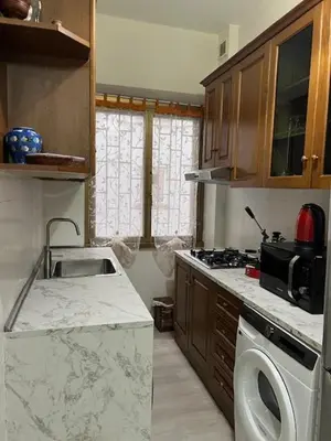 a kitchen with a sink and a stove at Elegant Home in Rome Appio, Wi-Fi, Subway in Rome