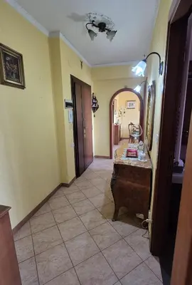 a hallway with a room with a vanity and a mirror at Panorama San Paolo in Rome