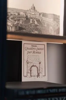 a book on a shelf with a picture of the archivoresist per rome at In Trastevere Luxury in Rome